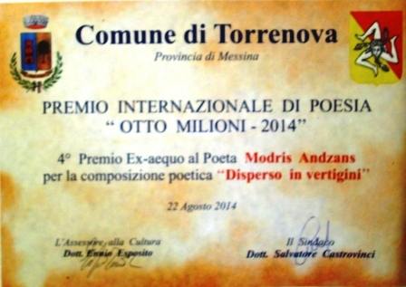 Premi torrenova otto milioni 2014 Andzans